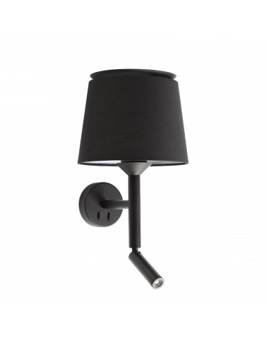 Aplique de pared Savoy 20303-93 Faro con lector negro pantalla negra, Lámparas modernas