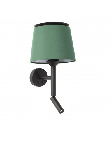 Aplique de pared Savoy 20303-94 Faro con lector negro pantalla verde, Lámparas modernas